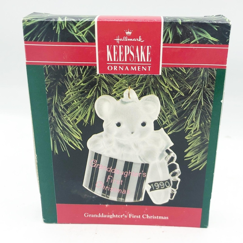 Granddaughter's First Christmas 1990 Acrylic Hallmark Ornament‎